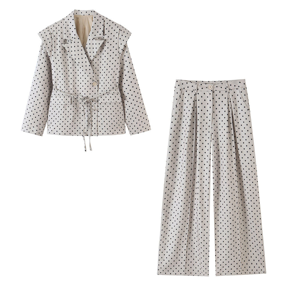 Women's Polka-Dot Two-Piece Workwear Set