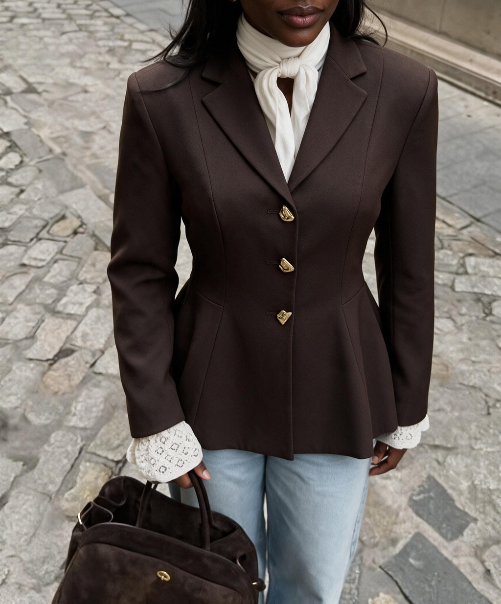Women's Asymmetric Metal-Buckle Blazer