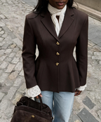 Women's Asymmetric Metal-Buckle Blazer