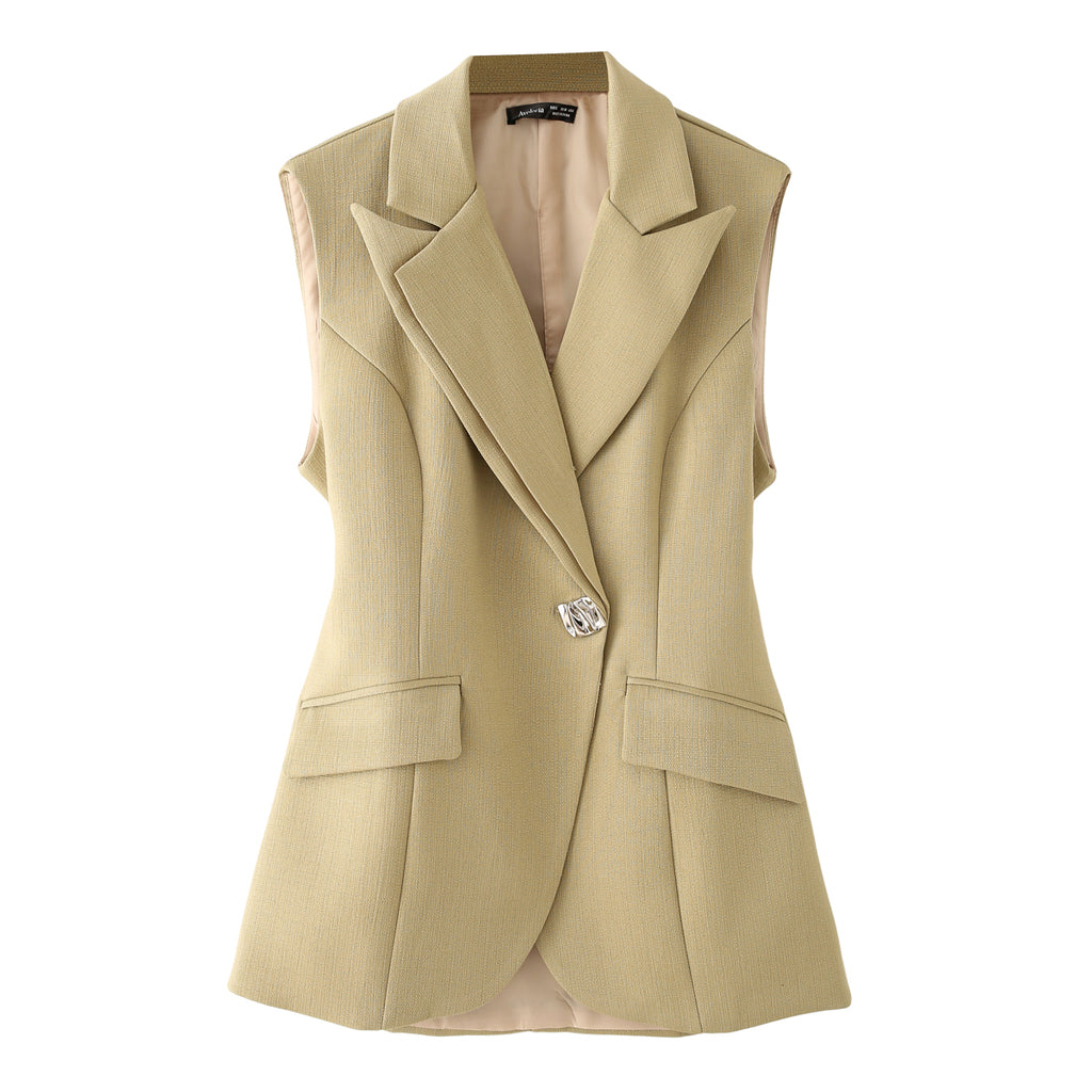 Women's Asymmetric Backless Blazer Vest