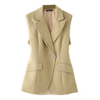 Women's Asymmetric Backless Blazer Vest