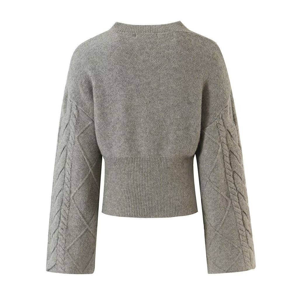 Women's Cable-Knit Crew-Neck Pullover Sweater
