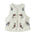 Women's Embroidered Sleeveless Vest Top