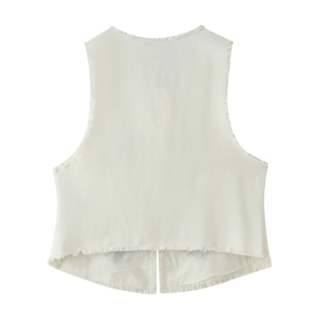 Women's Embroidered Sleeveless Vest Top