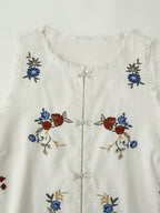 Women's Embroidered Sleeveless Vest Top