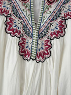Embroidered Solid-Color Dress