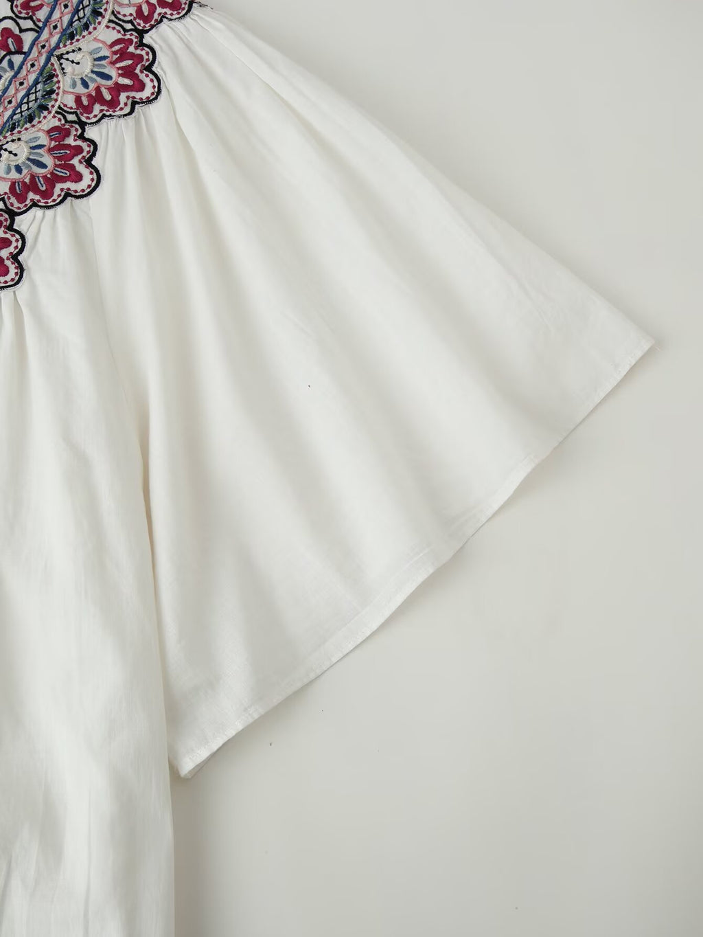 Embroidered Solid-Color Dress