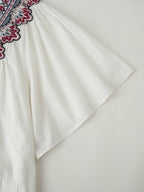 Embroidered Solid-Color Dress