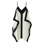 Women's Contrast-Color V-Neck Maxi Dress
