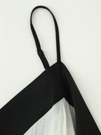 Women's Contrast-Color V-Neck Maxi Dress