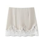 Women's Lace One-Shoulder Top & Mini Skirt Set