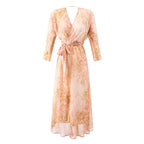 Women's Elegant Boat-Neck Waist-Wrap Dress