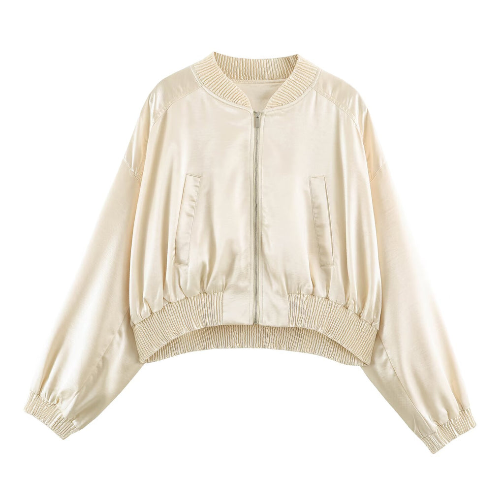 Women's Cropped Bomber Jacket Coat