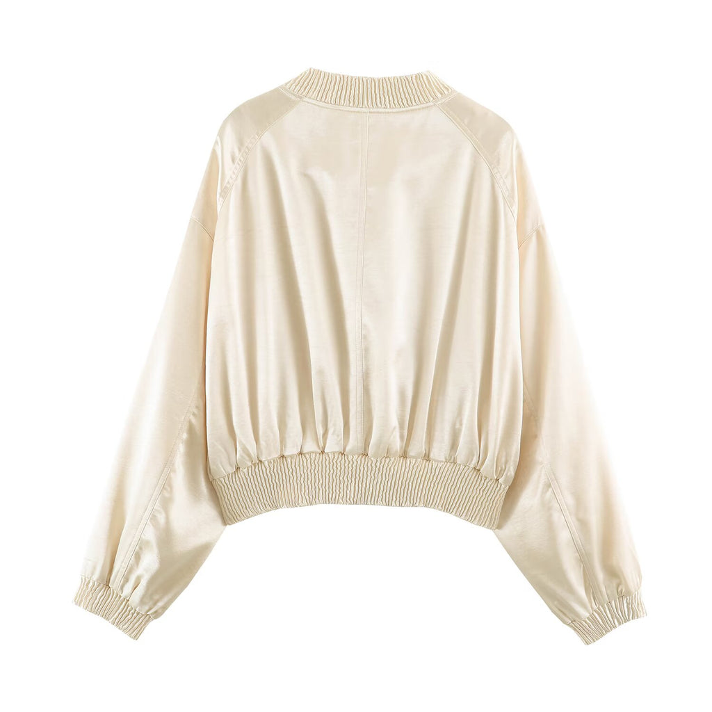 Women's Cropped Bomber Jacket Coat