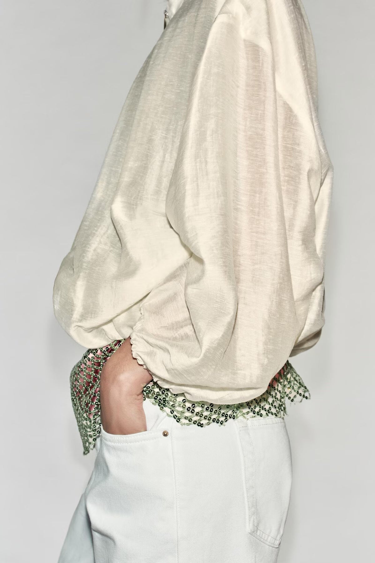 Women's Pleated Stand-Collar Bomber Jacket