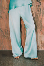 Women's Backless Satin Halter Jumpsuit