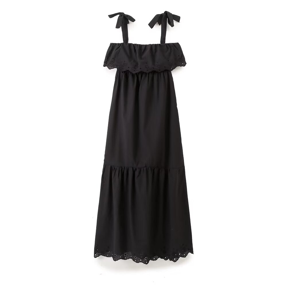 Women's Embroidered Off-Shoulder Midi Dress