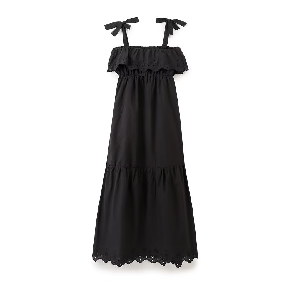Women's Embroidered Off-Shoulder Midi Dress
