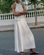 Women's Backless Embroidered Halter Dress