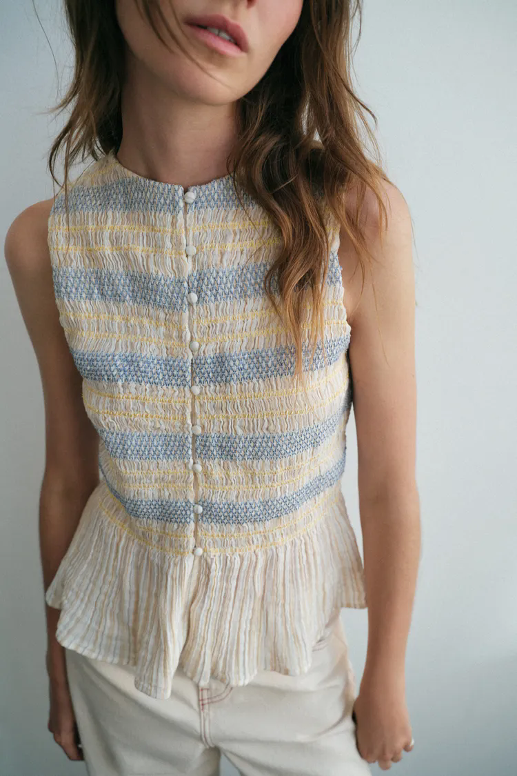 Women's Plaid Embroidered Tank Top