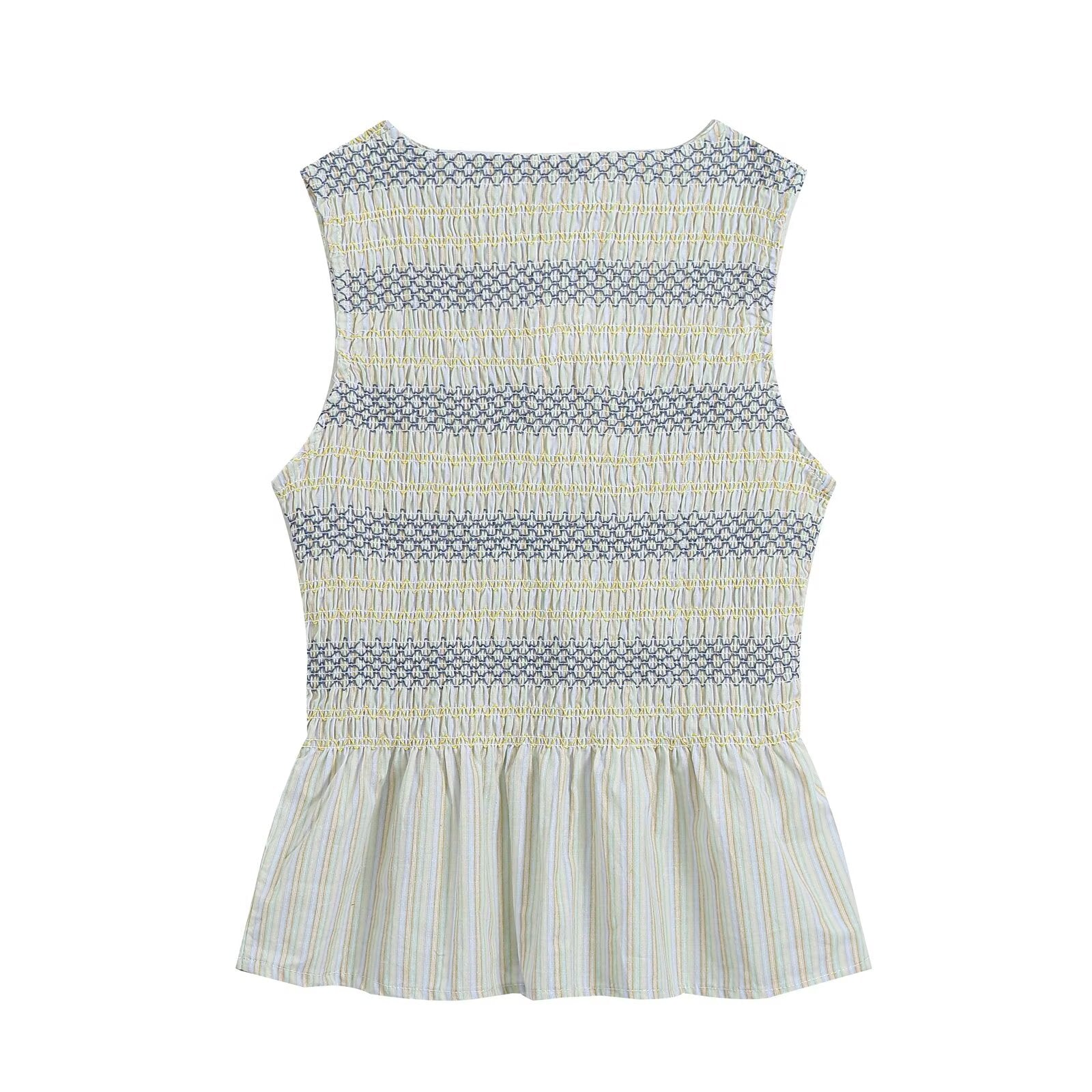 Women's Plaid Embroidered Tank Top