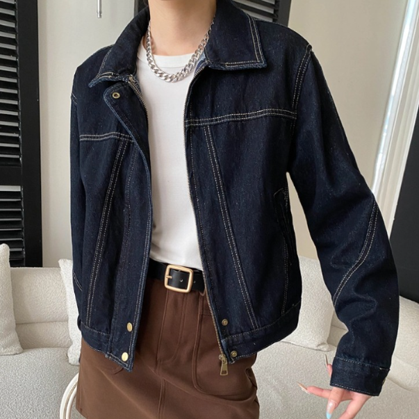 Women's Contrast-Trim Denim Jacket
