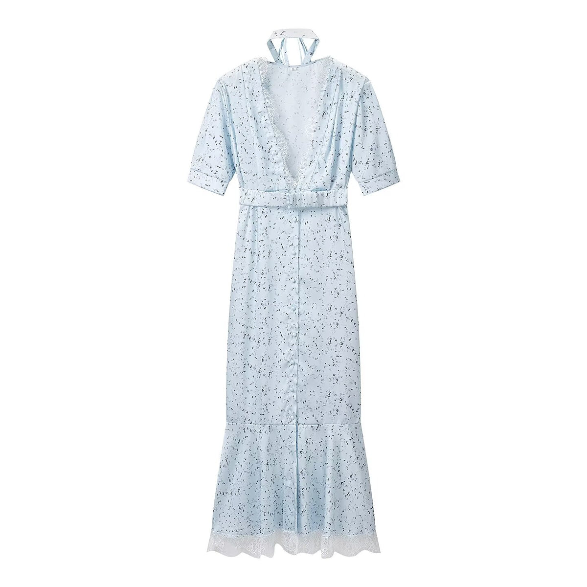Women's Floral V-Neck Fit-And-Flare Dress