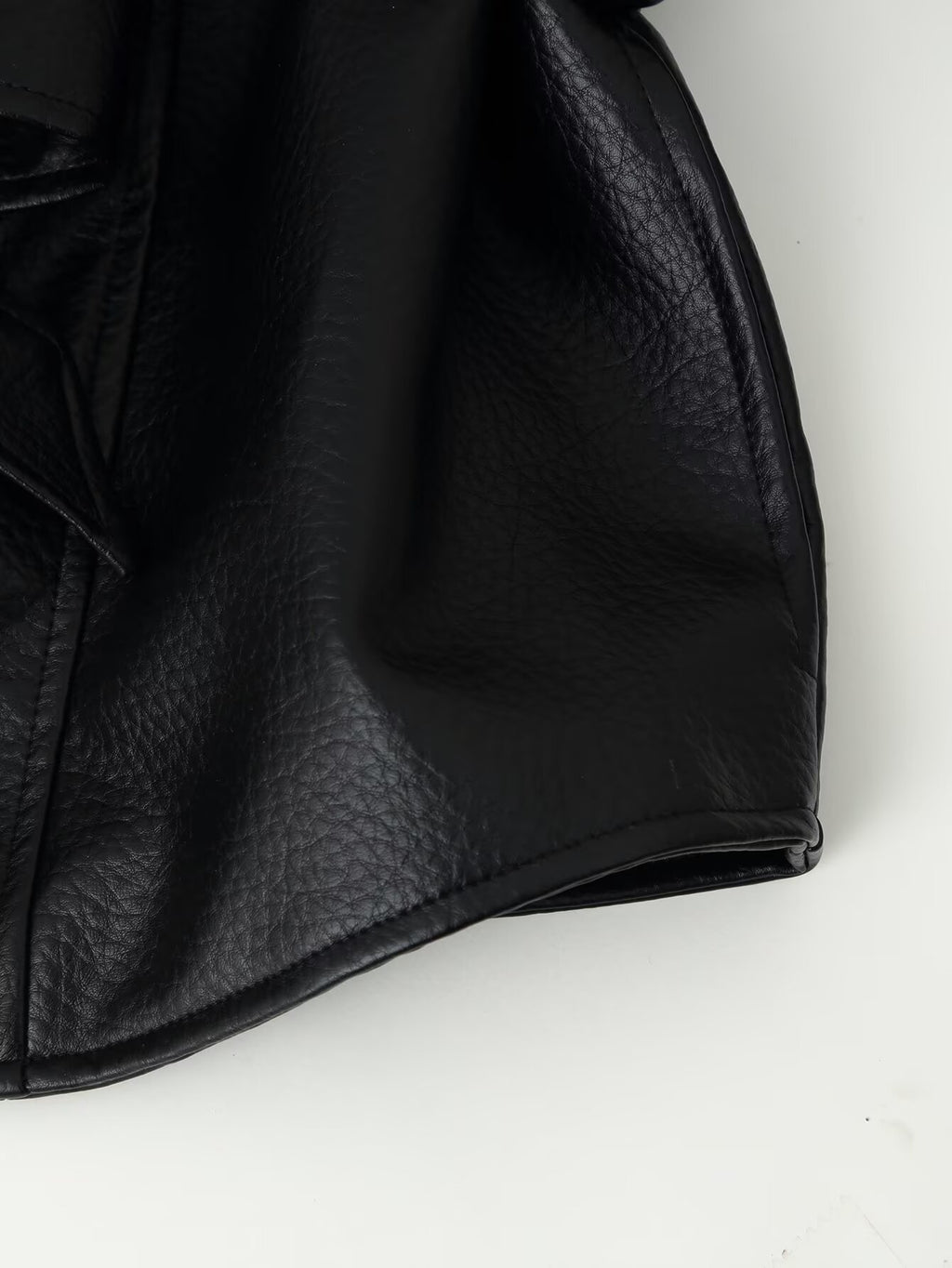 Belted Faux Leather Long Coat