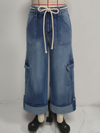 Women's High-Waist Wide-Leg Cargo Jeans