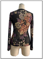 Women's Autumn Printed Shirt Women Slim Fit Slimming Retro Office Vacation Top Women