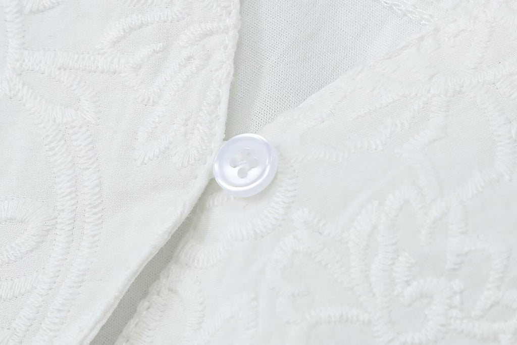 Women's French Vintage Embroidered Poplin Shirt