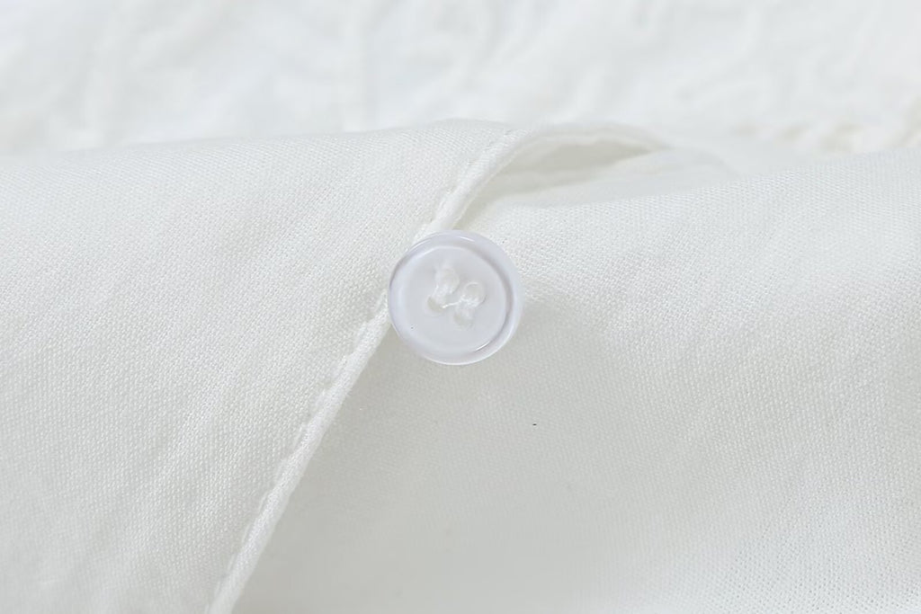 Women's French Vintage Embroidered Poplin Shirt