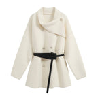Women's Belted Asymmetric Knit Coat