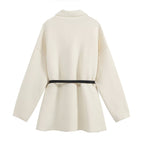 Women's Belted Asymmetric Knit Coat