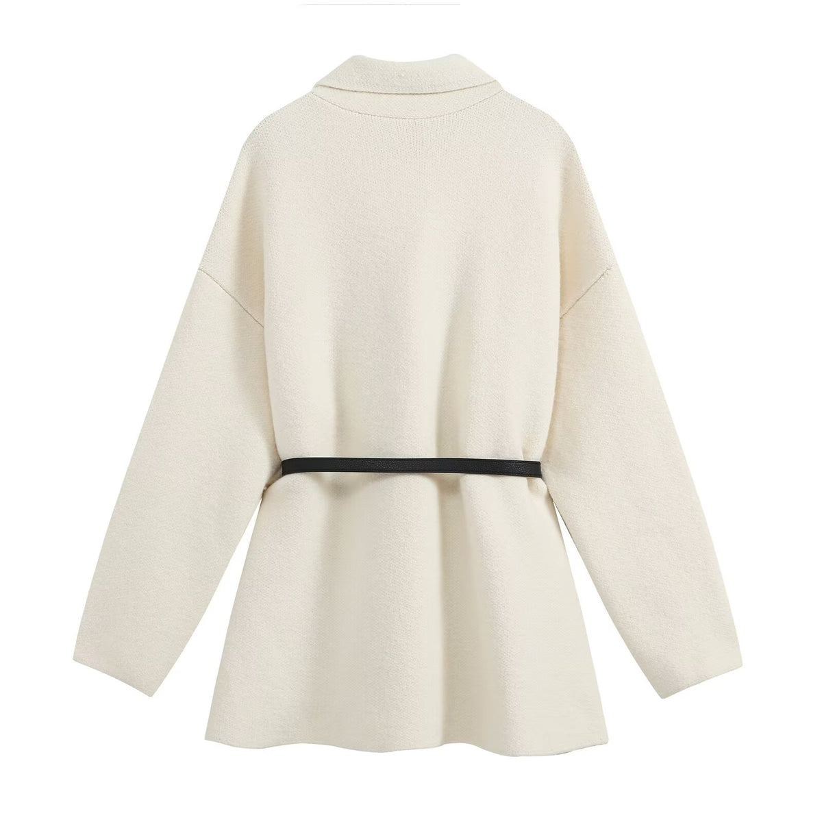 Women's Belted Asymmetric Knit Coat