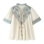 Women's Tied Lace-Detail Poplin Shirt