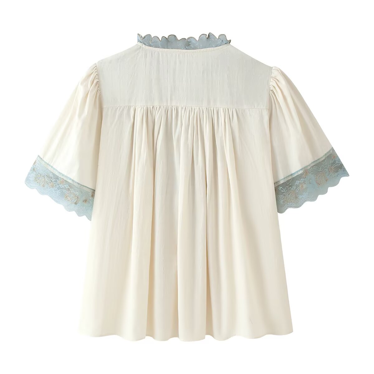 Women's Tied Lace-Detail Poplin Shirt