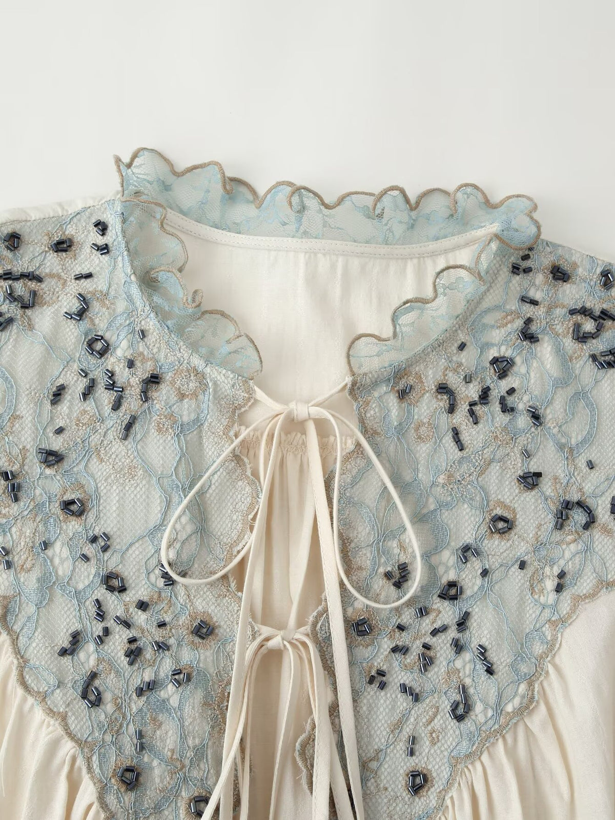 Women's Tied Lace-Detail Poplin Shirt