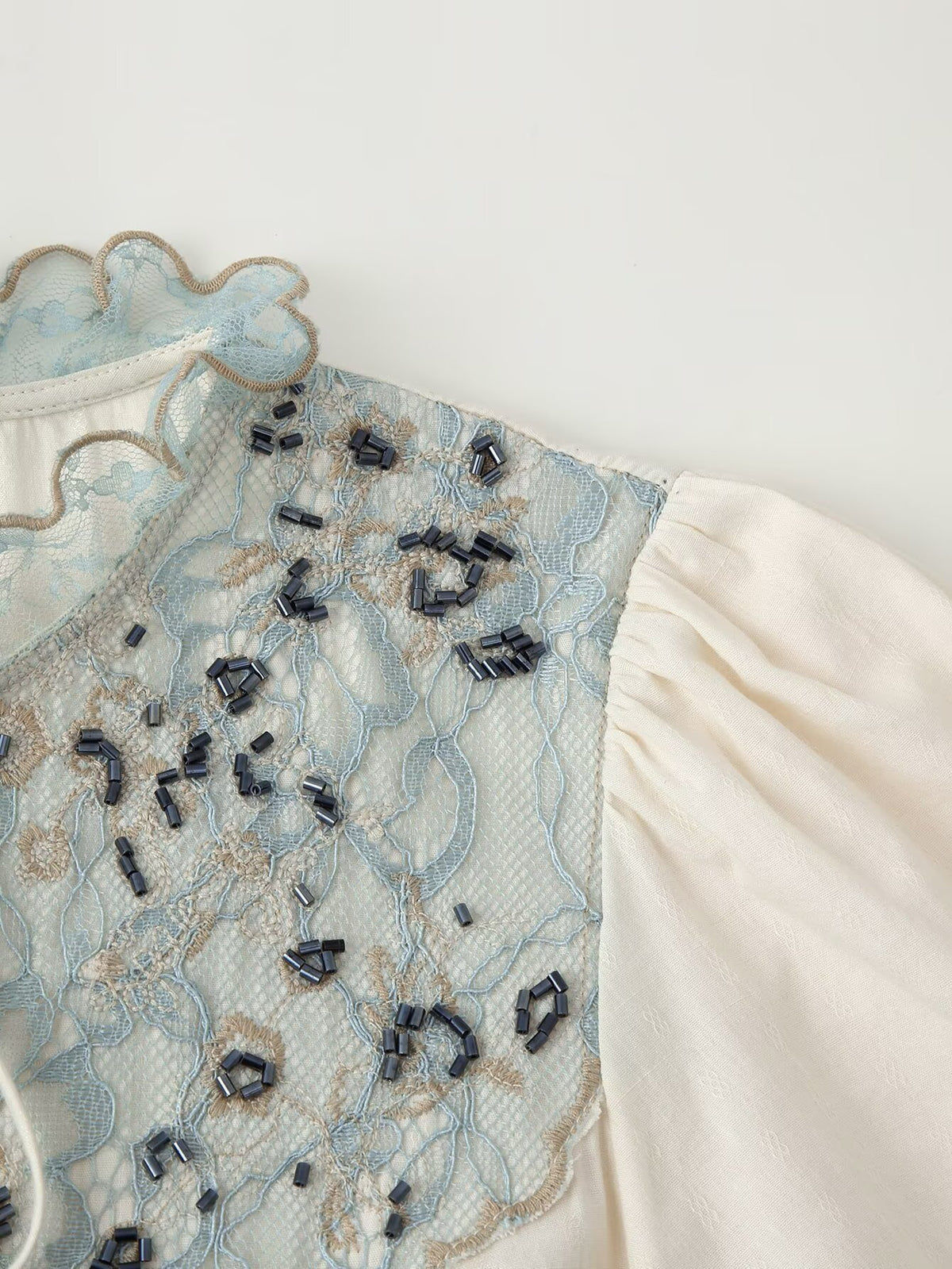 Women's Tied Lace-Detail Poplin Shirt