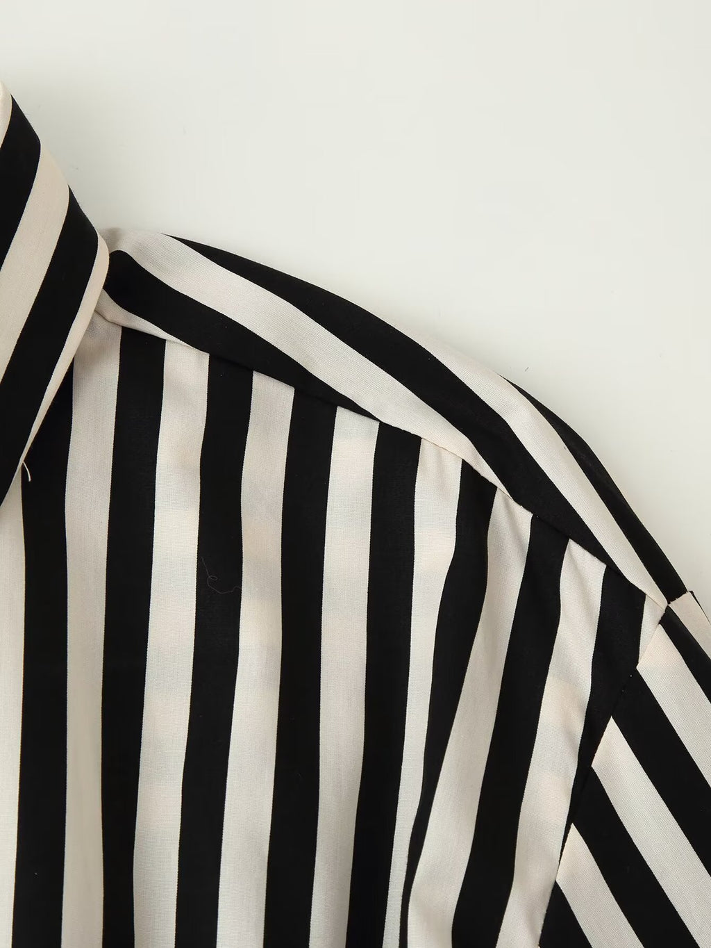 Belted Striped Collared Shirt