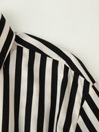 Belted Striped Collared Shirt
