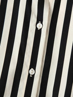 Belted Striped Collared Shirt