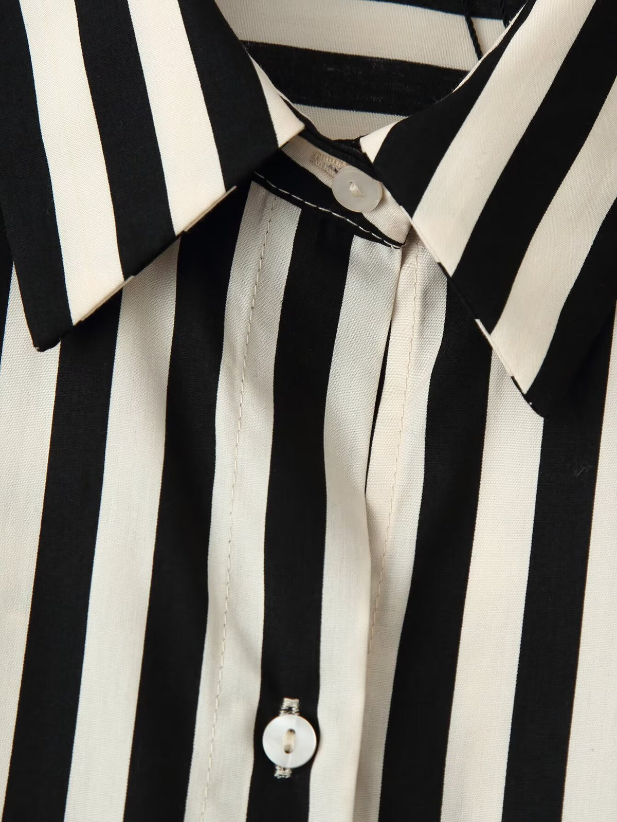 Belted Striped Collared Shirt