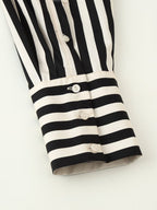 Belted Striped Collared Shirt