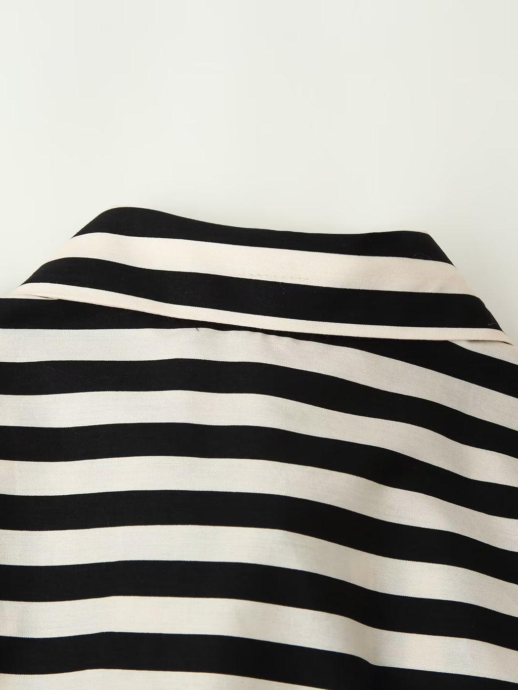 Belted Striped Collared Shirt