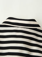Belted Striped Collared Shirt