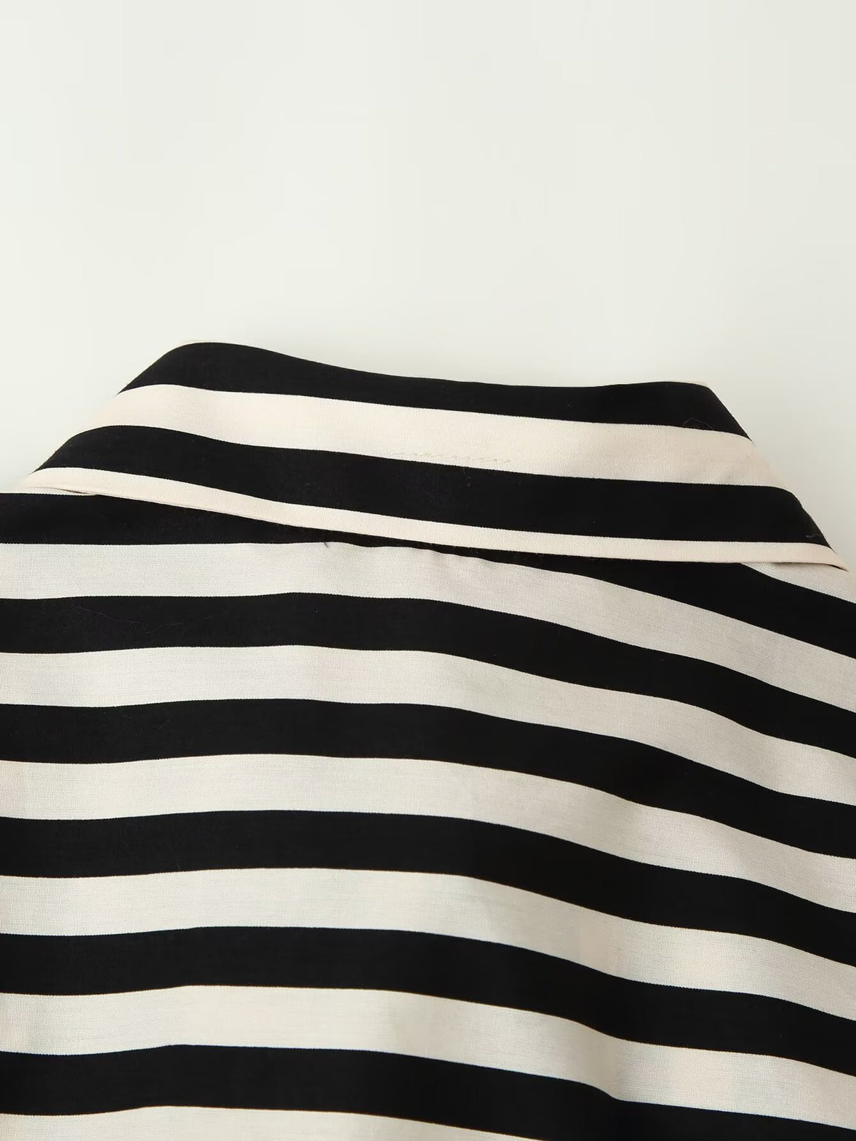 Belted Striped Collared Shirt