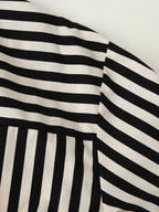 Belted Striped Collared Shirt