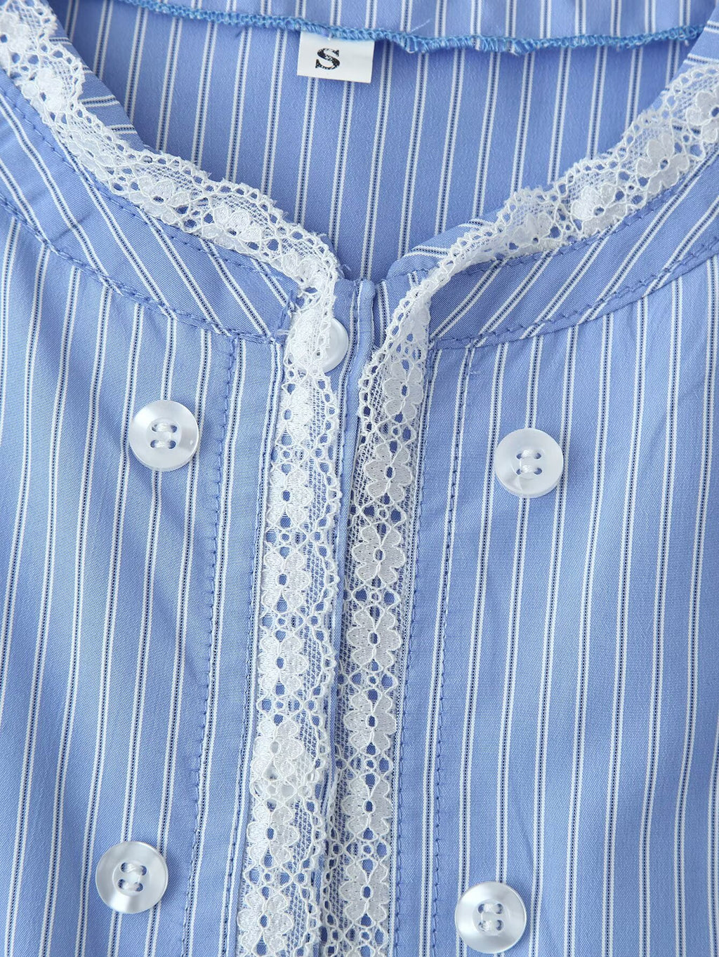Women's Striped Lace-Detail Poplin Shirt