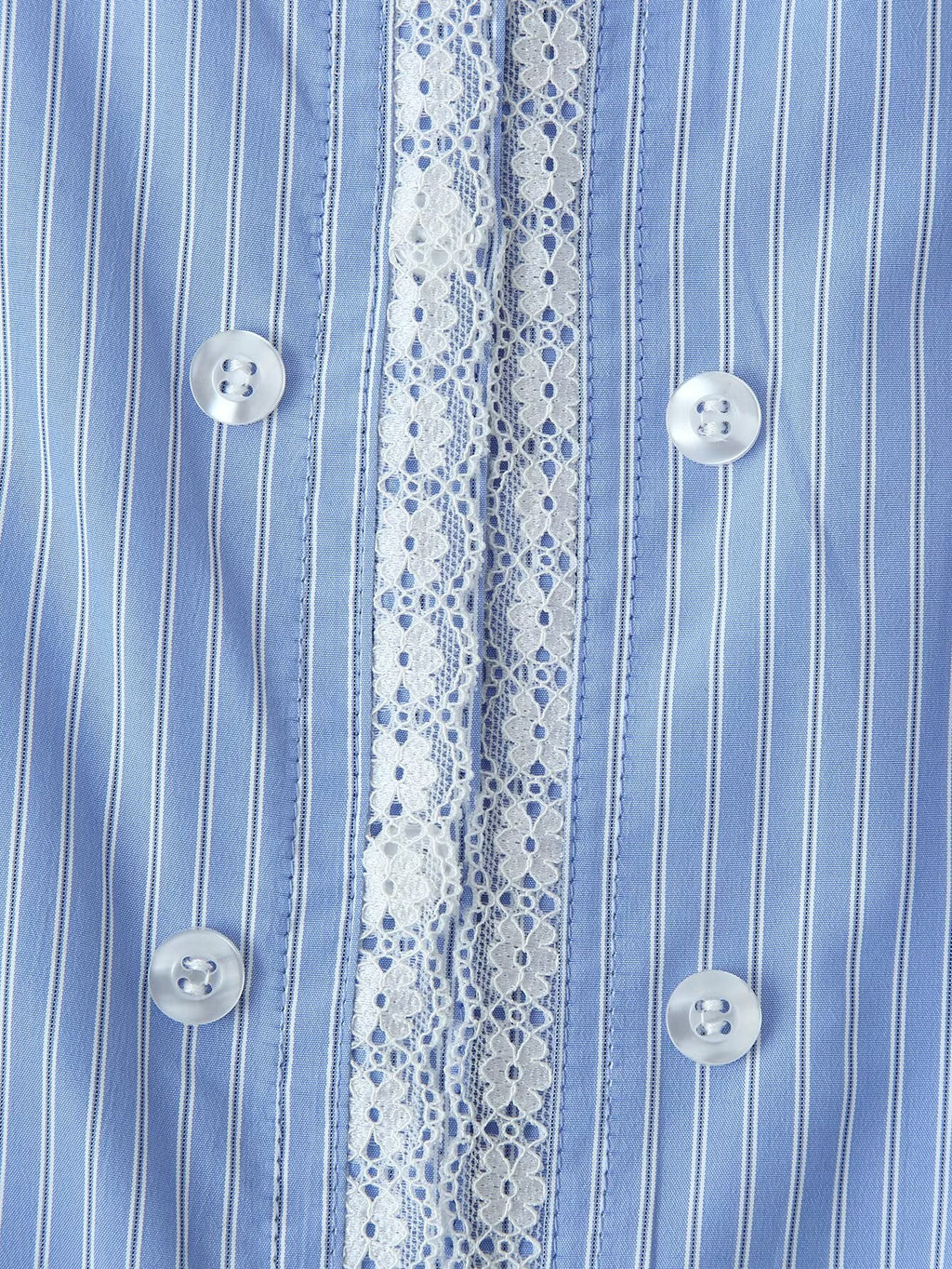 Women's Striped Lace-Detail Poplin Shirt